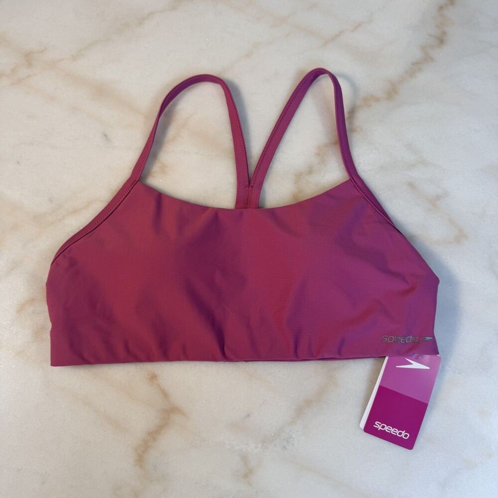 NWT SPEEDO | Hot Mauve Bikini Top / Pink Purple   • Sz LARGE